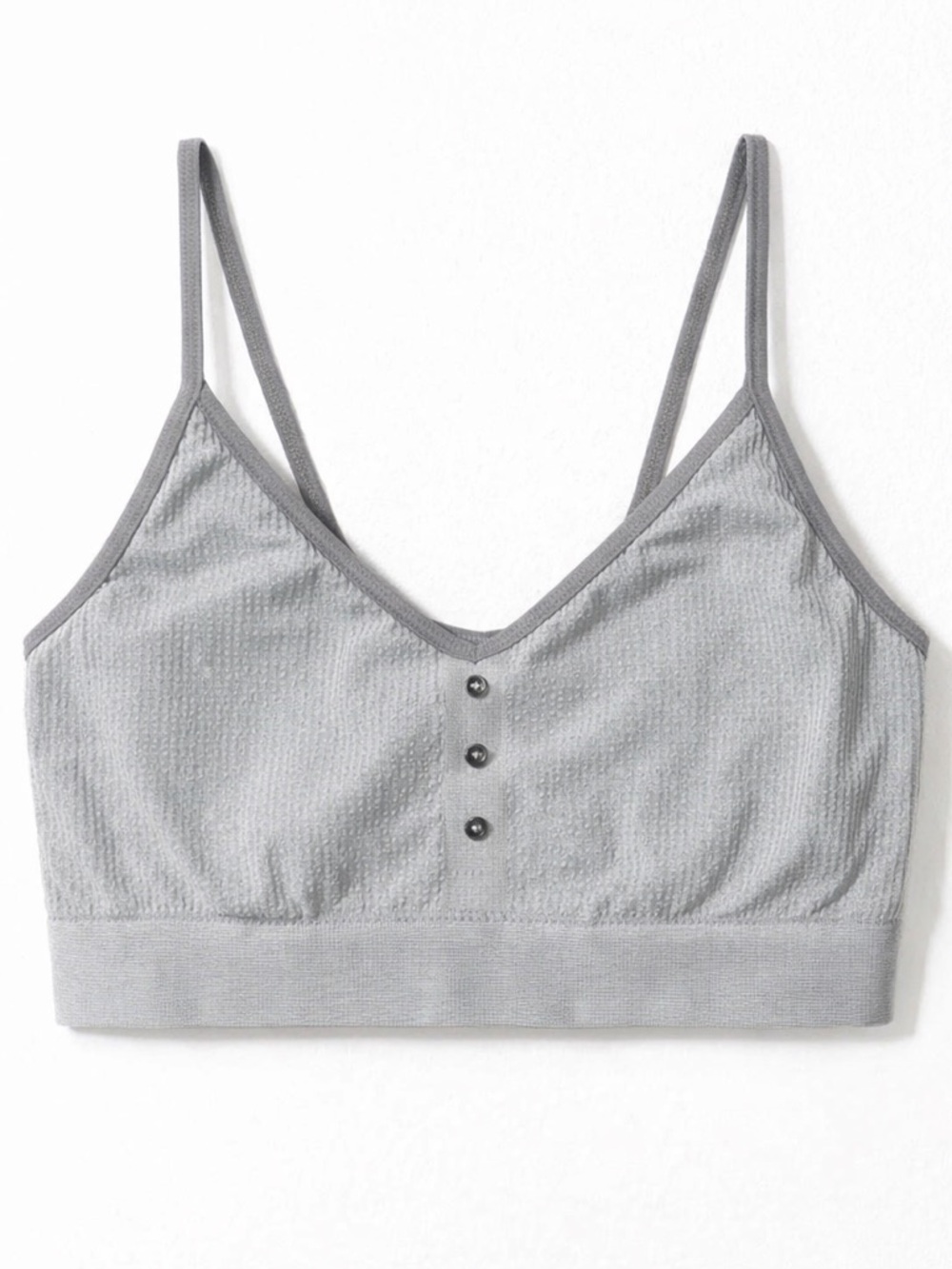 Lucky Brand Ribbed Bralette - Gray | Size Medium